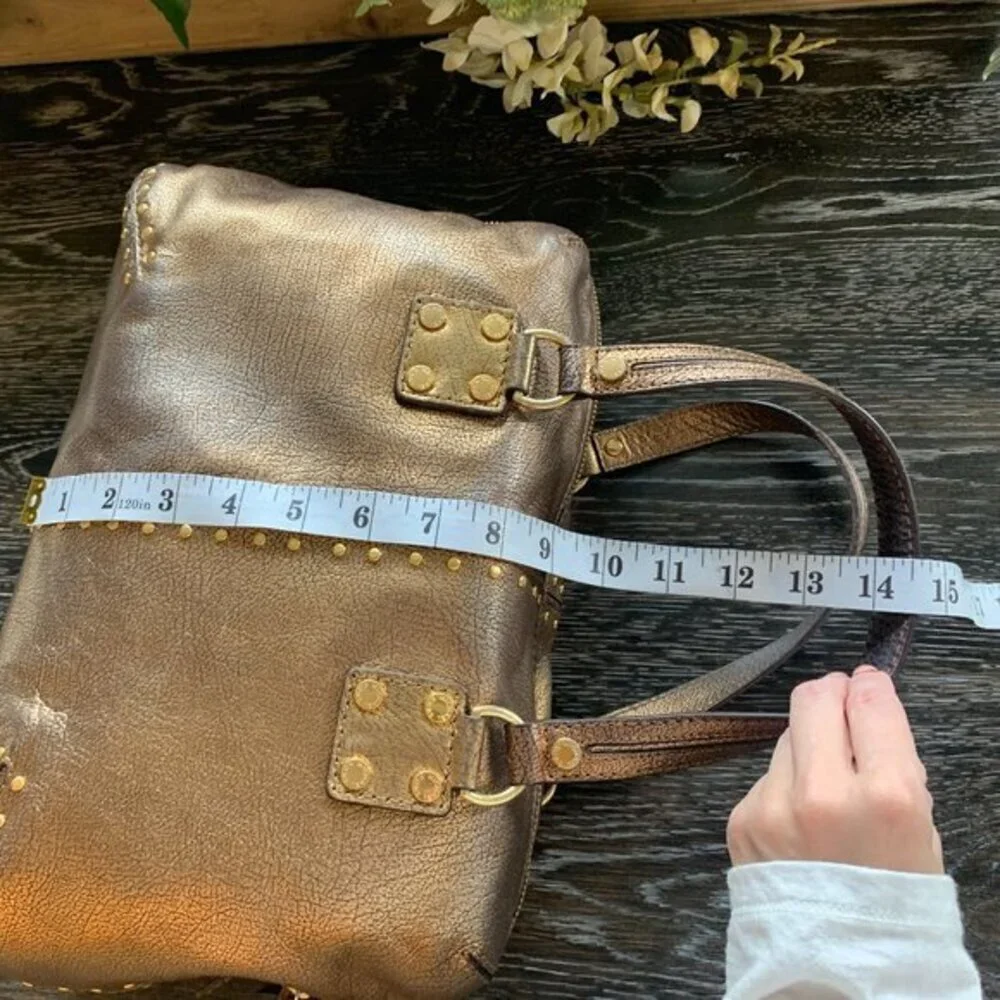 Michael Kors Studded Bronze Satchel